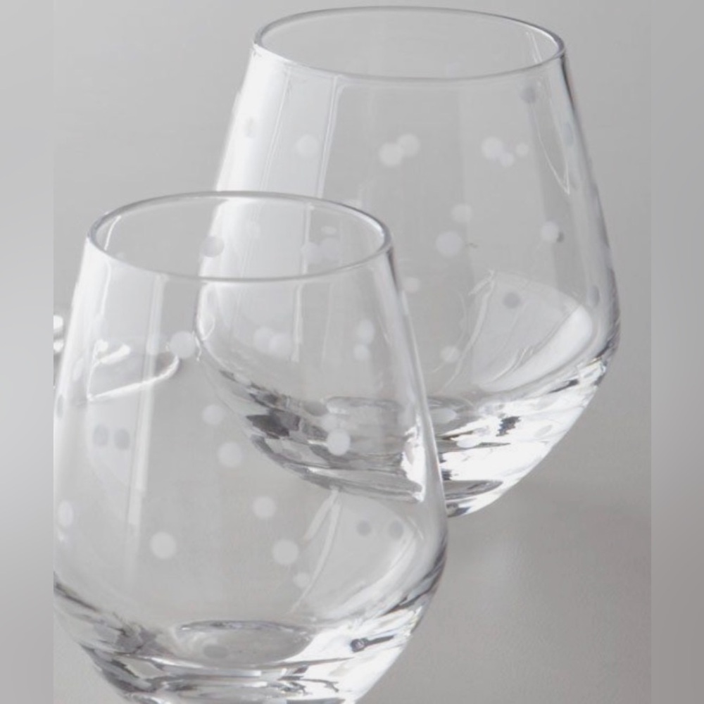 Kate Spade ♠️ ‘LARABEE DOT’ Stemless Wine Set of 4 -NWT
